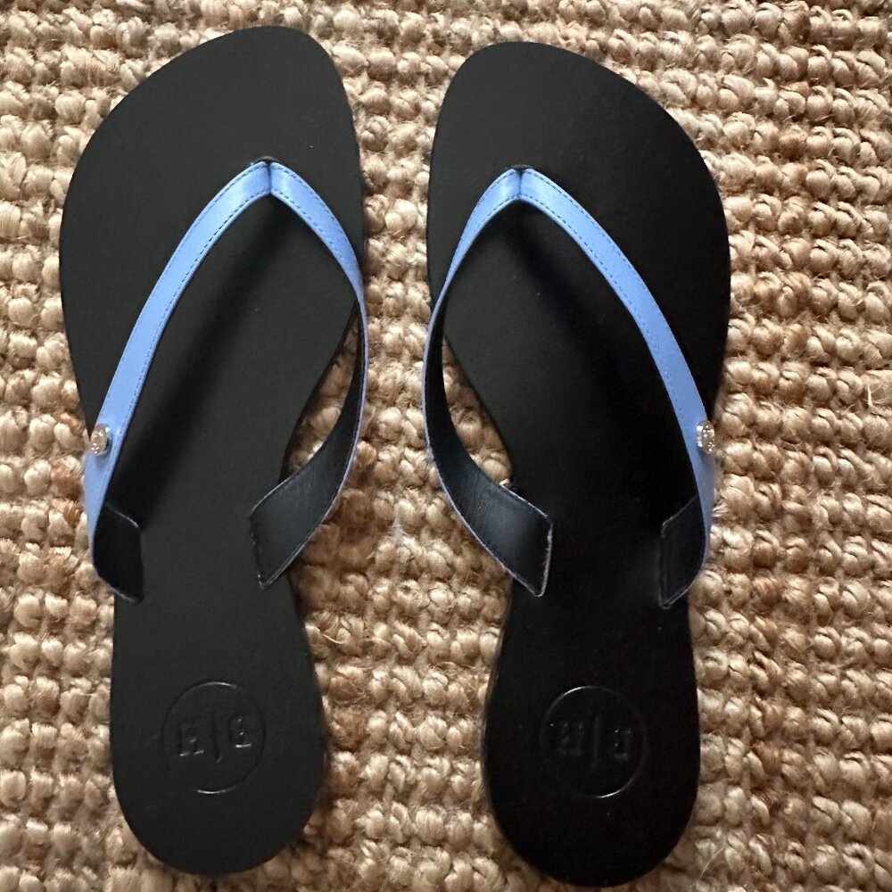 Bella Ha Italian Leather Blue Handmade Flip Flop New w/ Box - Never Worn Size 37